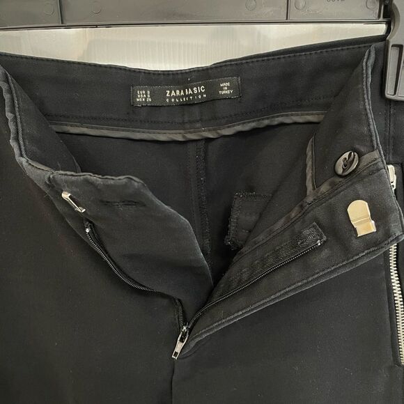 ZARA Basic Collection Black Zipper Accent Skinny Pants Women’s Size S - Picture 3 of 5
